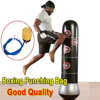 

Kids Adult Punching Bag Kick Training Inflatable Boxing Column Tumbler Sandbag Speed Strength Training Bag