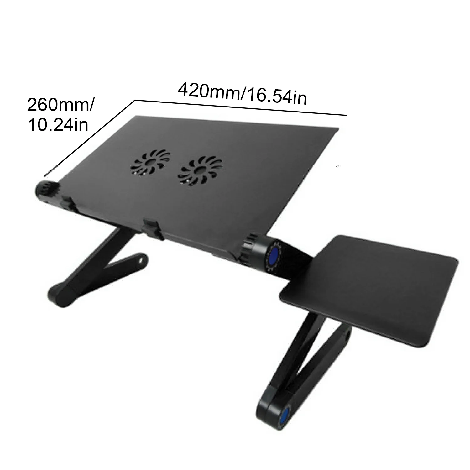 Black with fan Besegad 360 градусов Регулируемая Складная подставка для ноутбука из алюминиевого сплава с охлаждающим вентилятором коврик для мыши для Macbook Air Pro - Цвет: Black with fan