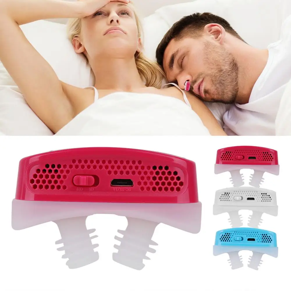 

Electric Anti Nose Snoring Devices Anti-snore Nose Vents Snoring Aid Continuos Positive Airway Pressure PM2.5 Filter Sleeping Sn