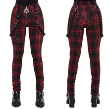Women Plaid Pants High Waist Gothic Punk Pant Spring Summer Streetwear Woman Fashion Zipper Y2k Long Bottoms Pants Trousers