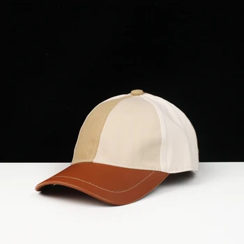 

Baseball cap couple models curved eaves personality stitching hat female spring and summer shade cap male