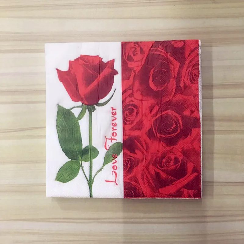20 шт./упак. 33x33 см новые винтажные бумажные салфетки с цветами для кафе и из ткани
