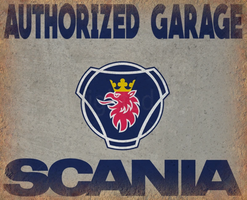 SCANIA авторизованный гаражный сервис металлический оловянный знак плакат