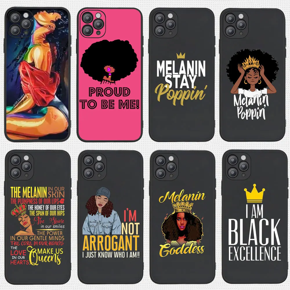 Афро Черный Девушка волшебный меланин Poppin искусство чехол для телефона Samsung s21 plus