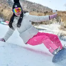 Уличные лыжные штаны ветрозащитные водонепроницаемые теплые и дышащие уличные спортивные женские мужские лыжные штаны теплые подтяжки высокого качества