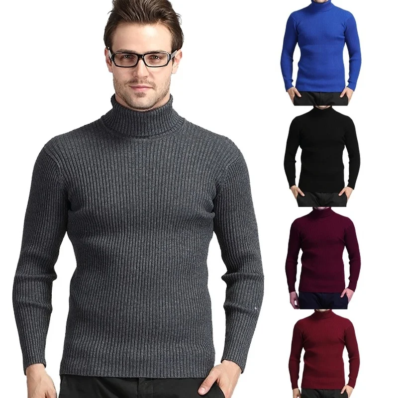 Best Price ZOGAA Winter Men Solid Turtleneck Brand Men Sweater High Neck Thick Warm Sweater Mens Slim Fit Pullover Male Knitwear Sweaters