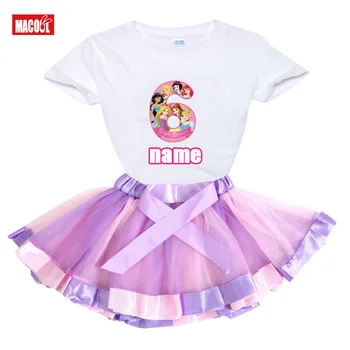 

Girls Sets Birthday Dress Number 6 7 4 Years Design Name Priness TShirt+Tutu Dress 2pcs Kids Birthday Gift Toddler Baby Suit Diy