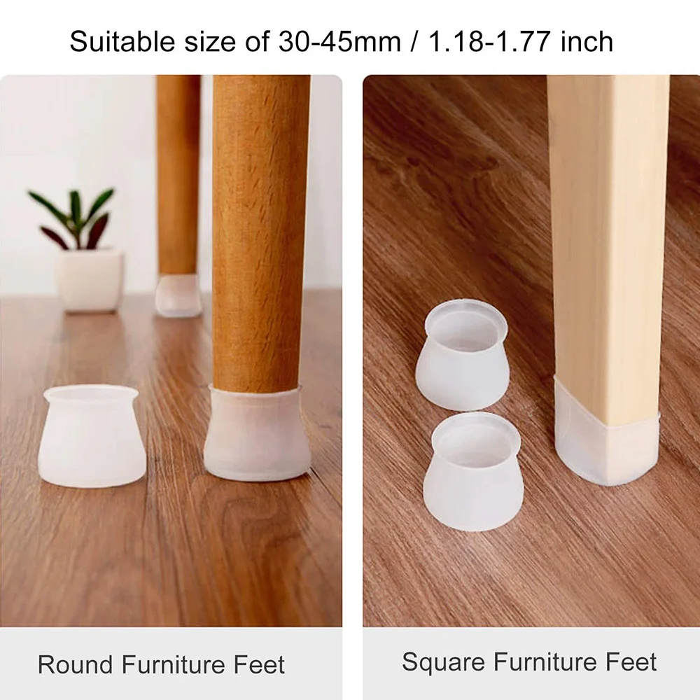 5/10/20Pcs Silicone Table Chair Feet Cover Floor Protector Furniture Feet Anti-Scratch Protective Pad Anti-Slip Chair Leg Caps