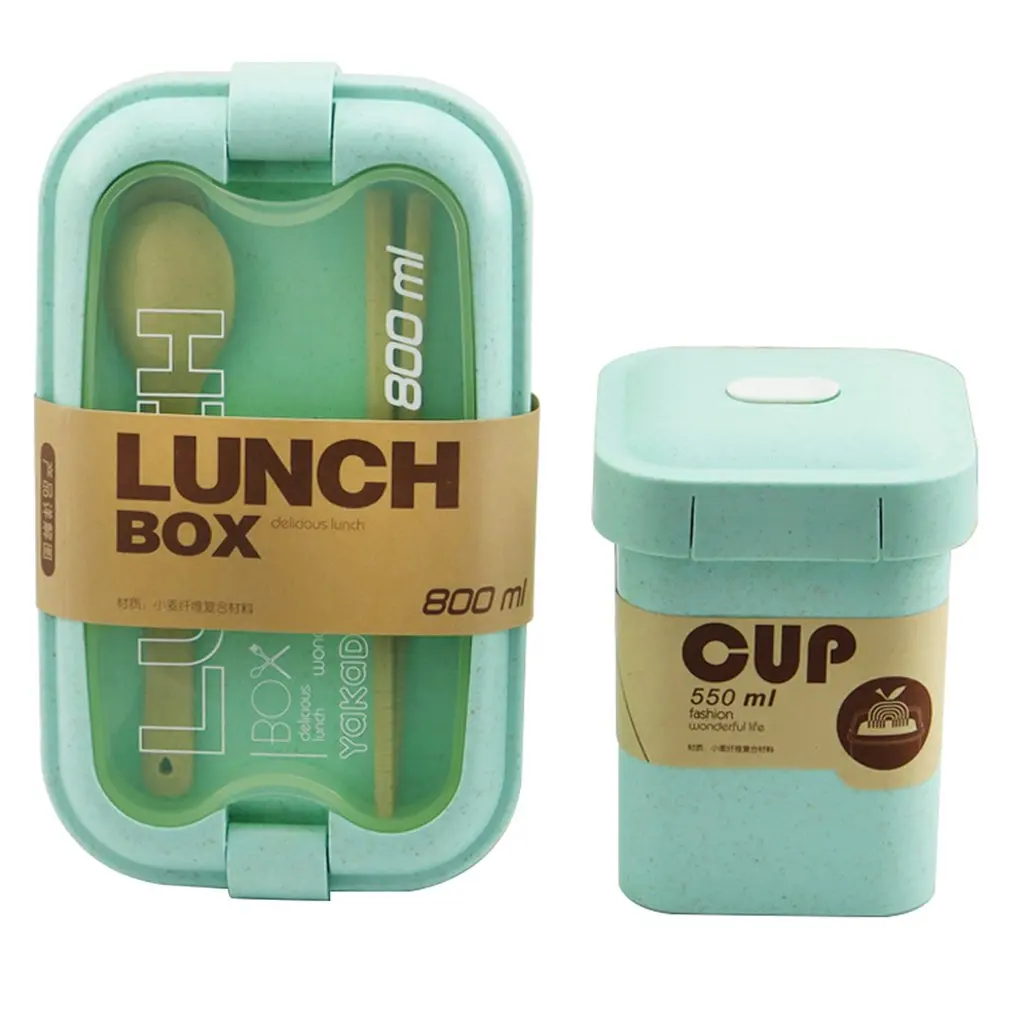 

Lunch Box Set Portable Health Food Container 3 Layers Wheat Straw Lunch Box Microwave Tableware Food Storage Container Food Box