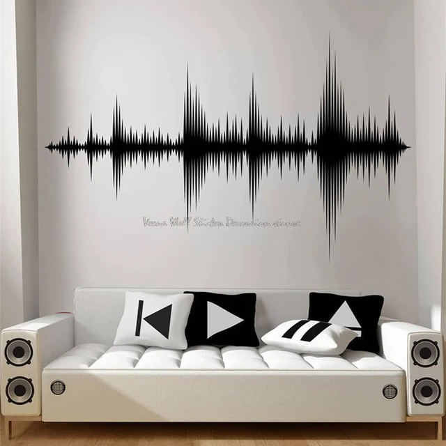 Hot Vinyl Wall Decals DJ Headphones Audio Music Pulse Decal Art Mural Home  Decoration Removable Wall Sticker