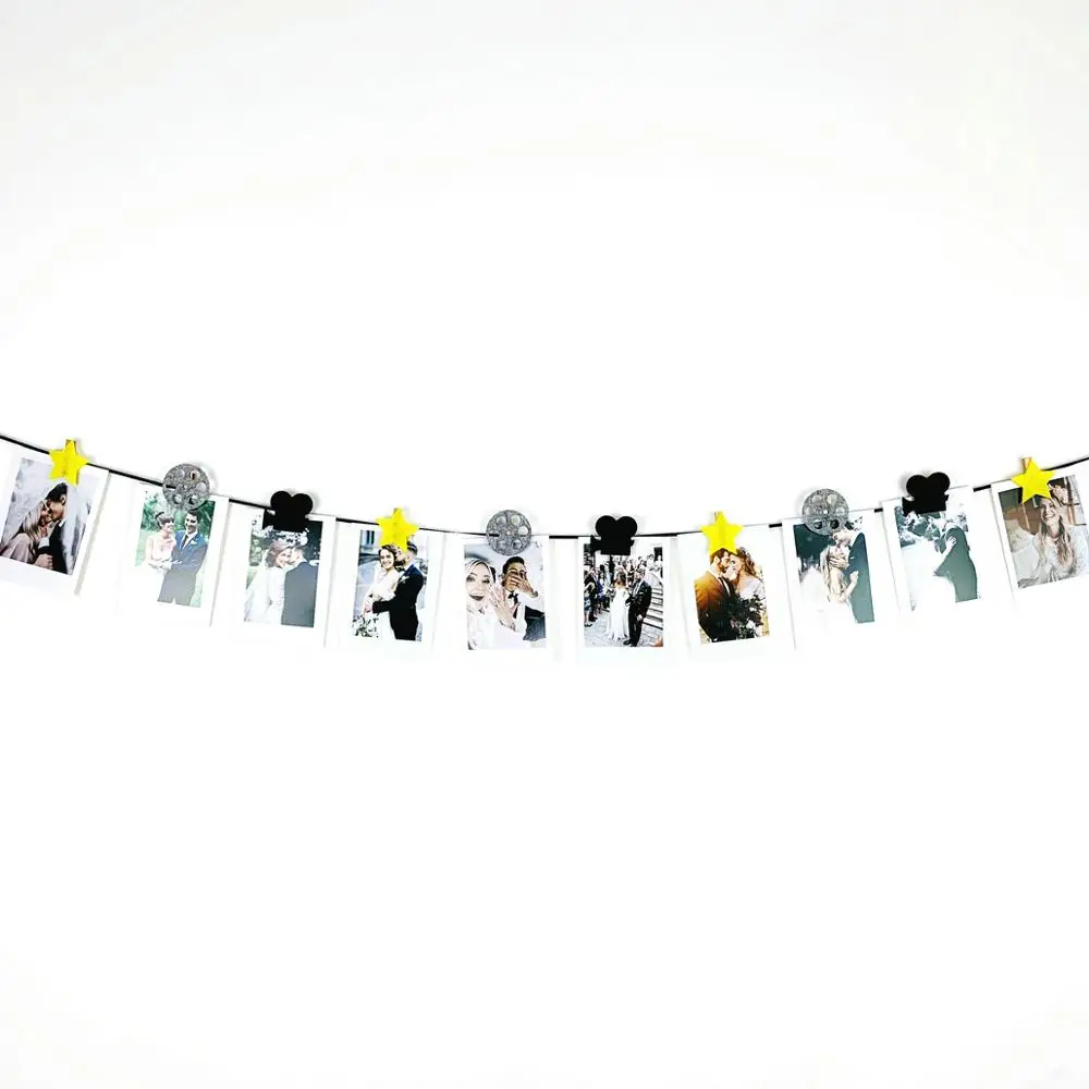 Hollywood Movie 3 Meter Felt Flag Birthday Party Photo Clip Banner Decoration Banner Bunting