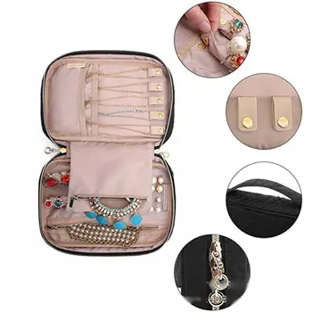 

Travel Jewelry Organizer Case Storage Box for Necklace Earrings Rings Bracelets Make-up Holder Unisex