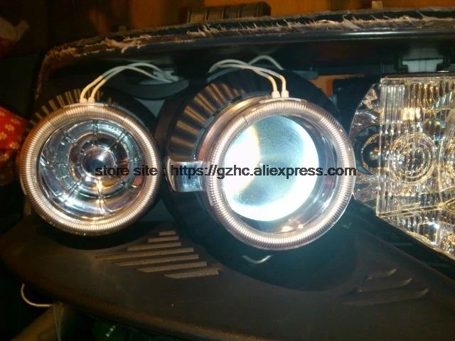 HochiTech для Fiat PUNTO mk2 1999-2010 ультра яркий дневной свет DRL CCFL ангельские глазки демон глаза комплект Теплый Белый Halo Кольцо