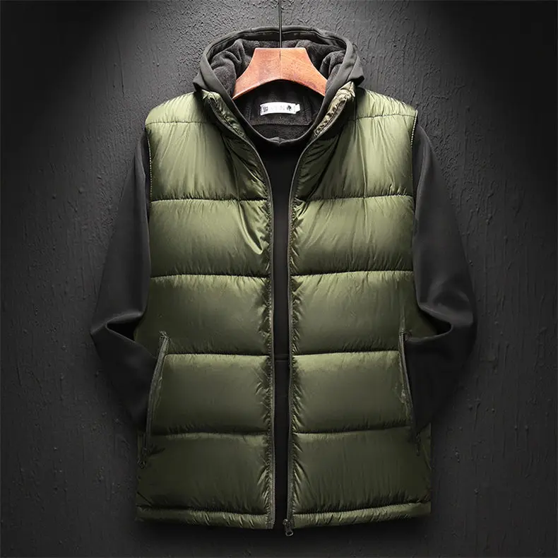 Male Vest Coat 2019 Autumn Winter Men Sleeveless Jacket Camouflage Padded Down Vest Men Waistcoat Brand Clothing Plus Size 6XL 13