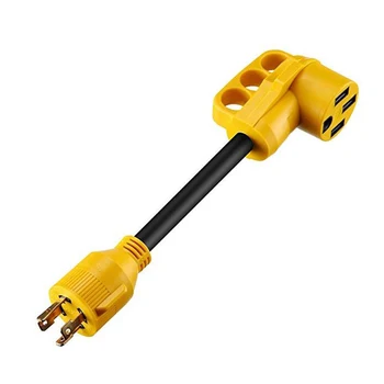 

4 Prong Locking Electrical 30Amp To 50Amp Male Plug To Female Rv Camper Power Adapter Generator Cord Adapter With Handle