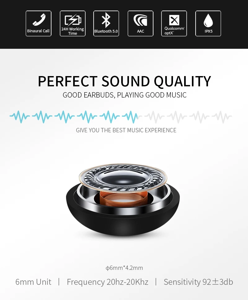 BT5.0 беспроводные Bluetooth наушники HIFI Звук микрофон с шумоподавлением наушники-вкладыши Mi наушники Hands-free беспроводные наушники