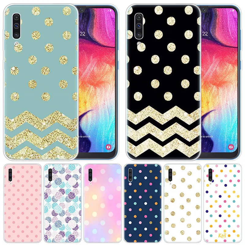 

luxury Silicone Case Cute cartoon Polka Dots for Samsung Galaxy A50 A70 A80 A40 A30 A20 A10 A20E A2 CORE A9 A8 A7 A6 Plus 2018