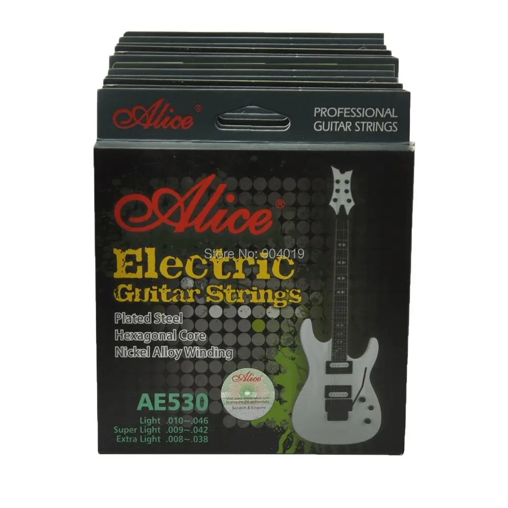 12Sets Alice Electric Guitar Strings Hexagonal Core Nickel Alloy Winding AE530L 010 | Спорт и развлечения