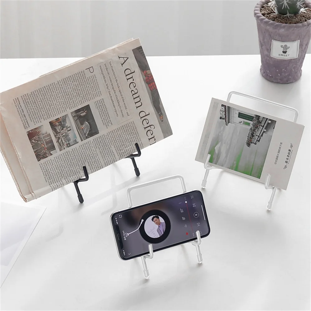 

Iron Art Display Stand Bracket Dish Rack Plate Bowl Picture Frame Rack Photo Book Pedestal Holder For Home Decoration Bookshelf