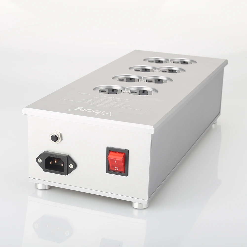 Viborg-VM80 HiFi 파워 필터 플랜트 US 소켓 8 웨이 AC 파워 컨디셔너 오디오 애호가 파워 퓨리파이어, 미국 AC 파워바 분배기
