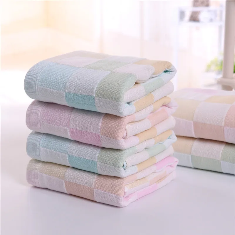  Cotton Cloth Towel Handkerchief Bibs Infants Children Commodity Double Layer Plaid Yarn Towel YULAI