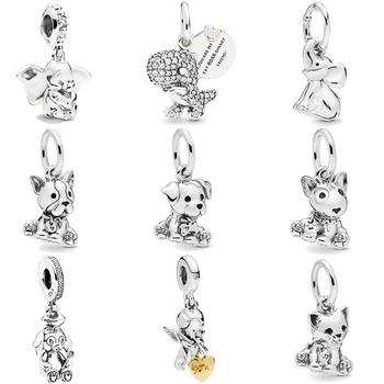 

New Arrival 925 Sterling Silver Beads,Bulldog Puppy Charms fit Original Pandora Bracelets DIY Jewelry For Women
