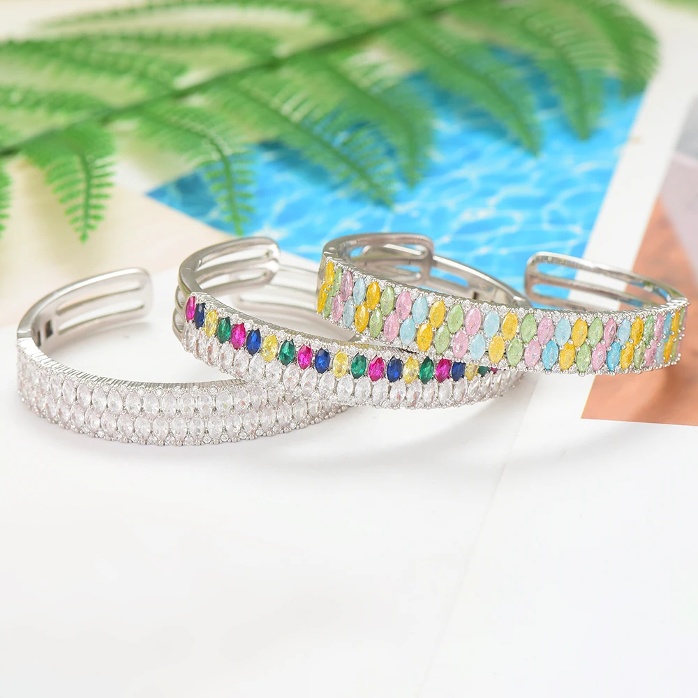 GODKI Luxury Trendy Saudi Arabia Bangle Silver Ring Set Jewelry Sets For Women Wedding Engagement brincos para as mulheres