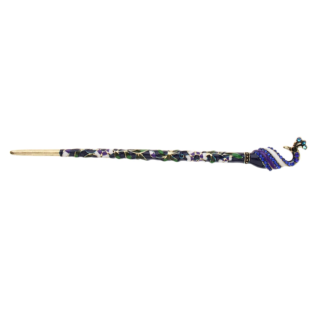 Fashion Hair Decorative Chinese Traditional Style Women  Hair Stick Hairpin Hair Making Accessory with Rhinestones