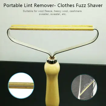 

Wooden manual Lint Remover Clothes Fuzz Fabric Shaver Brush Tool Power-free Fluff Removing Roller For Sweater Woven Coat