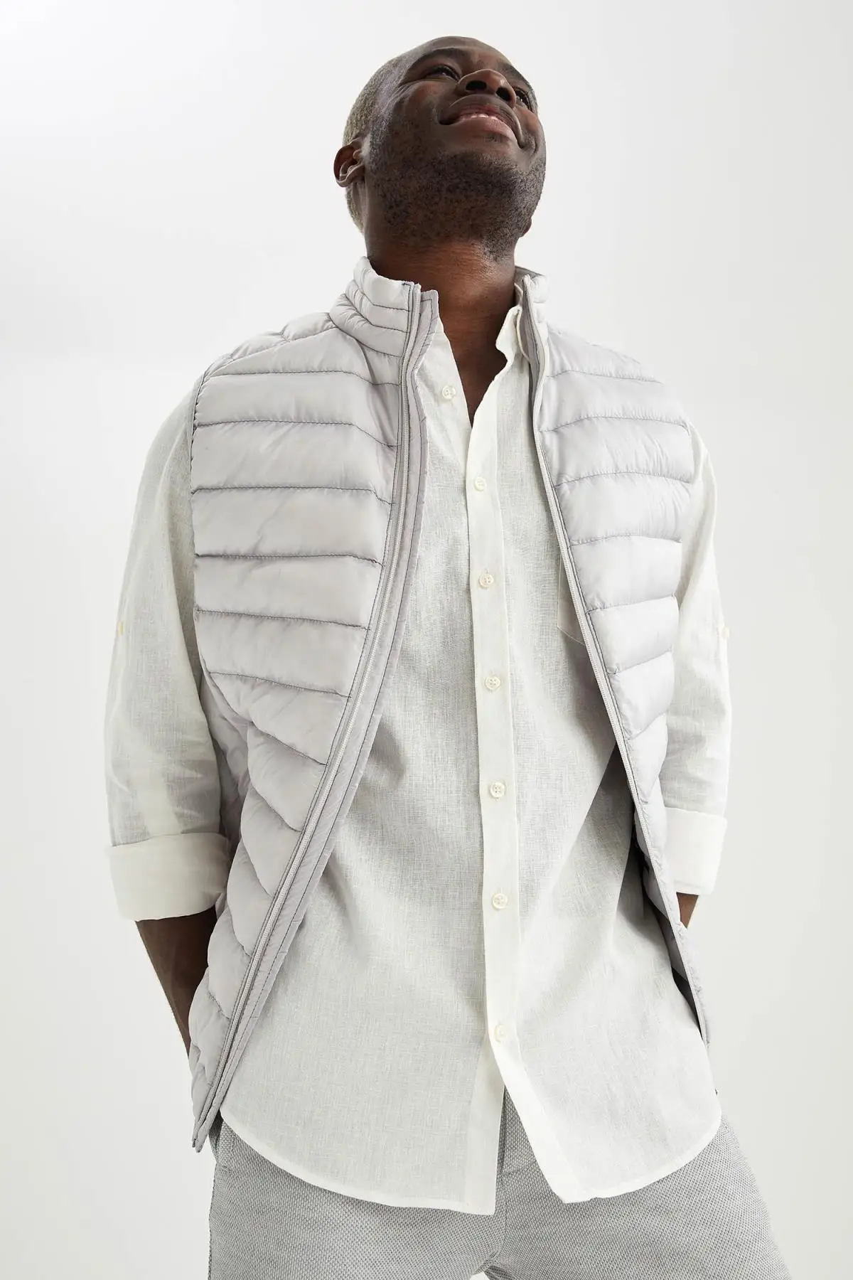 De hecho primavera chaquetas para hombre chaquetas y Collar Slim inflable chaleco Delgado ropa Streetwear hombre Fashion-S2769AZ21SP