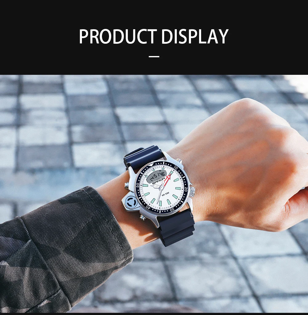 SANDA Sport Men Watches New Fashion Casual Military Quartz Watches 50M Waterproof  Shock Male Auto Wrist Watch Relogio Masculino
