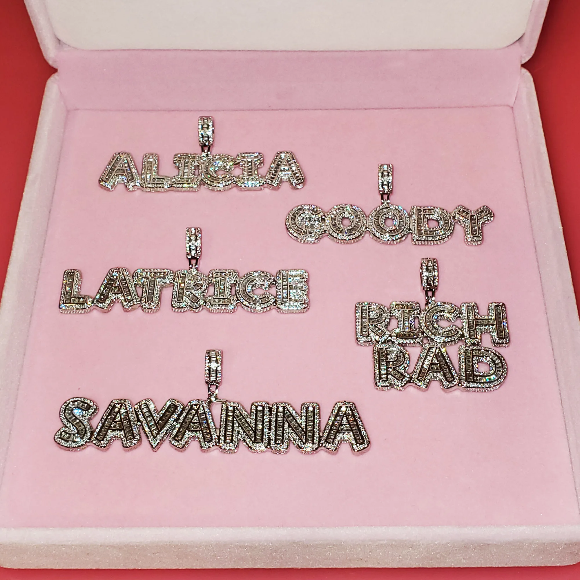 Name necklace personalised jewelry tennis chain icy custom pendant personalized initial letter name plate necklace DROP SHIPPING