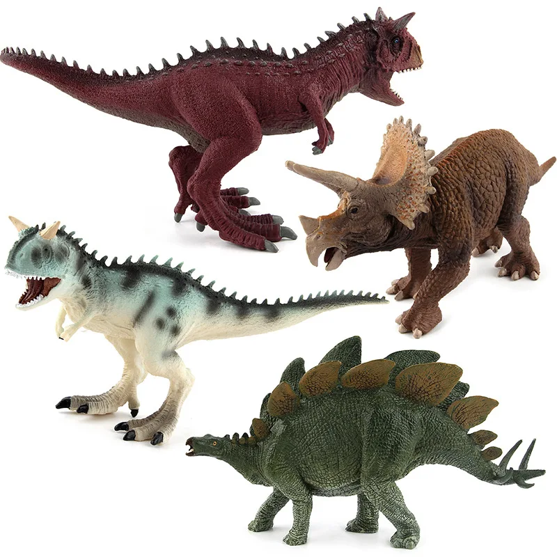

English Figure Details Dinosaur World Garage Kit Model Toy Cow Dragon Stegosaurus Triceratops
