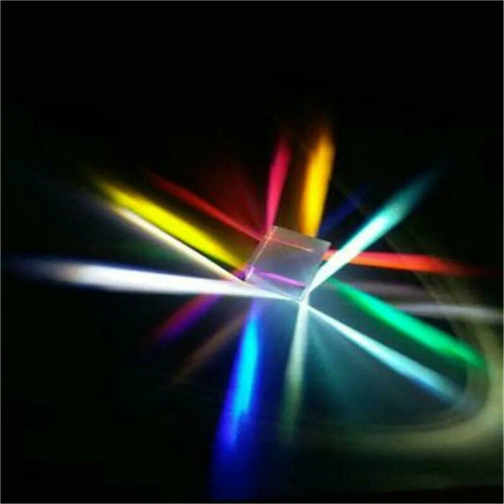 1PC Cube composite color prism Optical Glass Dichroic Combiner Splitter Gift Soft Well Party lighting props Decorations for Home