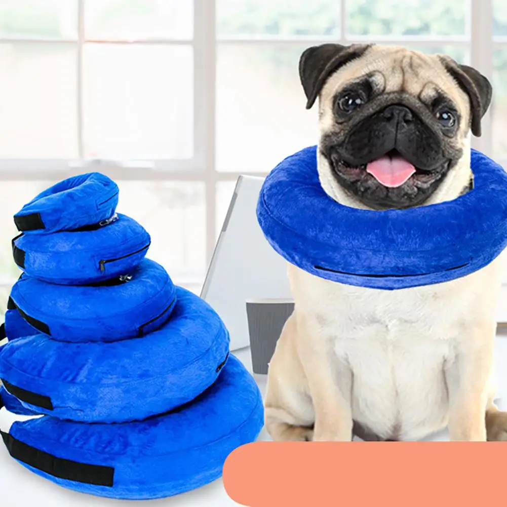 Portable Comfy Dog Cat Cloth Collar PVC Inflatable Pet Collar Anti-bite Anti-claw Anti-scratch Anti-mite Pet Accessories XS-XL