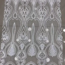 Кружевная Черная кружевная ткань цвета слоновой кости с блестками, ручная работа, кружевная ткань из бисера, 5 ярдов, рождественские украшения для дома SX999