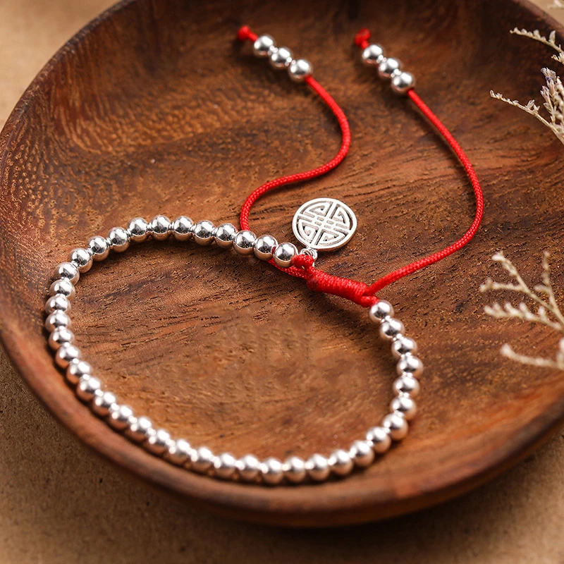 LKO New Popular S925 Sterling Silver Lucky Red Rope Bracelet For Man&Women Female Bracelet Free Shipping Best Gift For Girl - Image 3