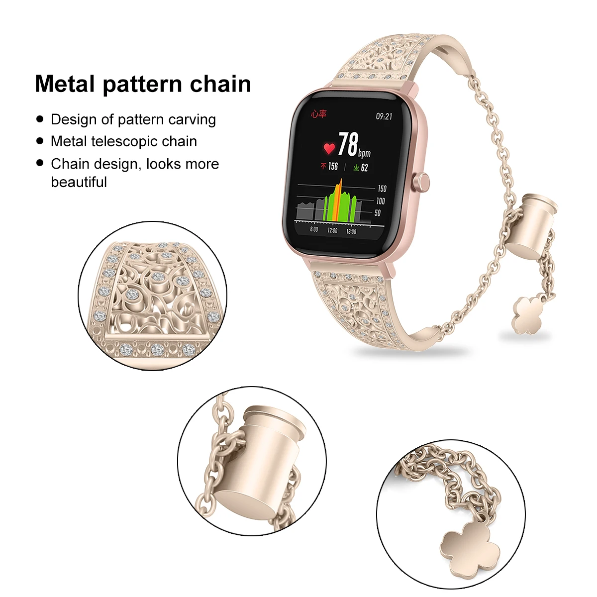 Браслет для Amazfit GTS ремешок для часов Bling Стразы из нержавеющей стали металлический сменный ремешок для часов