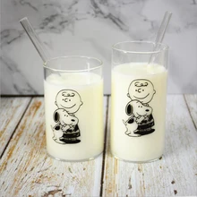 Рождественский подарок прекрасный мультфильм печатных молока чашки сока чашка микроволновая печь с подогревом стекло пирекс