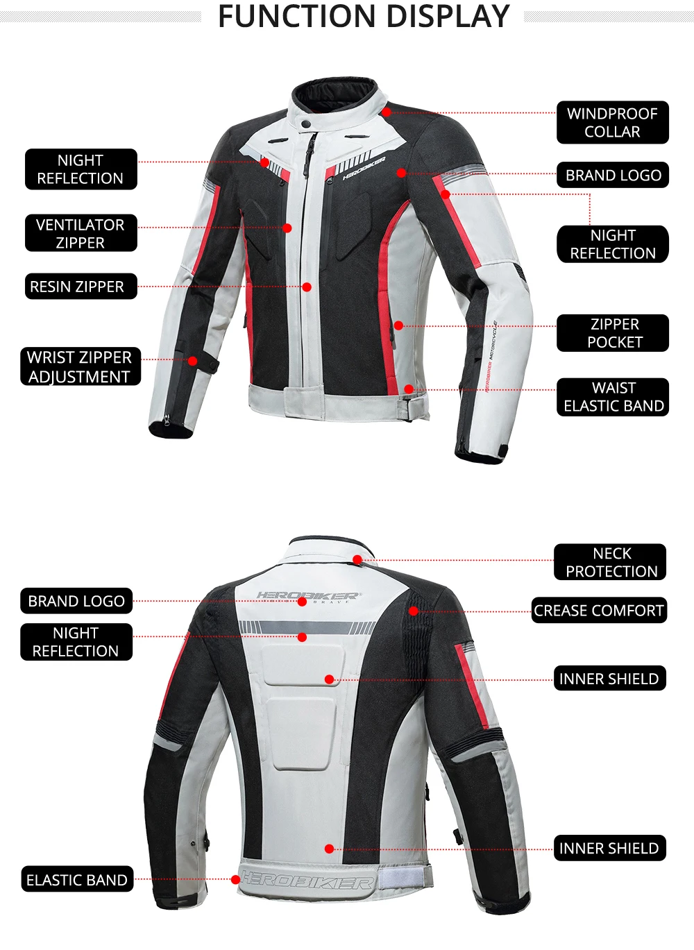 Herobiker мотоцикл куртка Для мужчин Водонепроницаемый Байкерская кожаная куртка в байкерском стиле для всего тела защитный Шестерни перчатки для езды на мотоцикле байкерская куртка черного цвета
