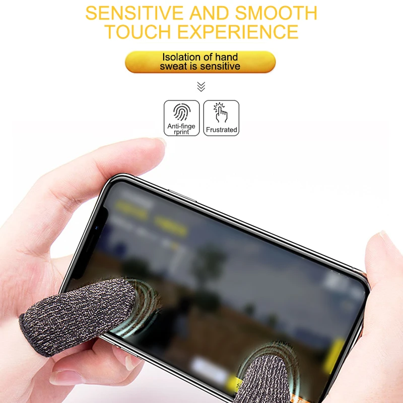 

1 Pair Finger Cots for Mobile Sensitive Game Controller Sweatproof Breathable Touch Screen Finger Sleeve for other professiona