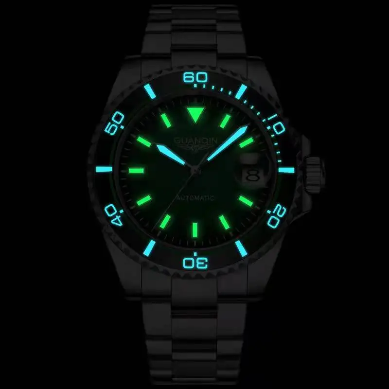 Guanqin Automatic Mechanical Watch NH35A Men's Watch Sapphire Fashion Sports Stainless Steel Waterproof Luminous New