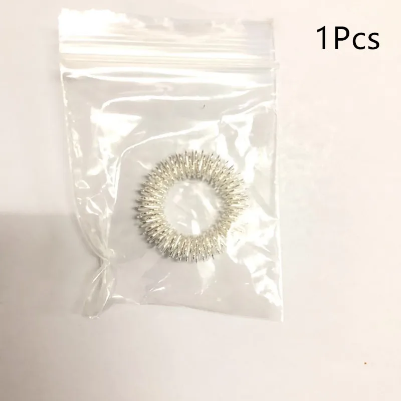 Silver 1Pc 10/1 шт. палец кольцо игрушка, игрушка для снятия стресса, сенсорные Весна кольца на пальцы аутизма анти игрушка стресс пальцев детей Акупрессура сообщение кольцо - Цвет: Silver 1Pc