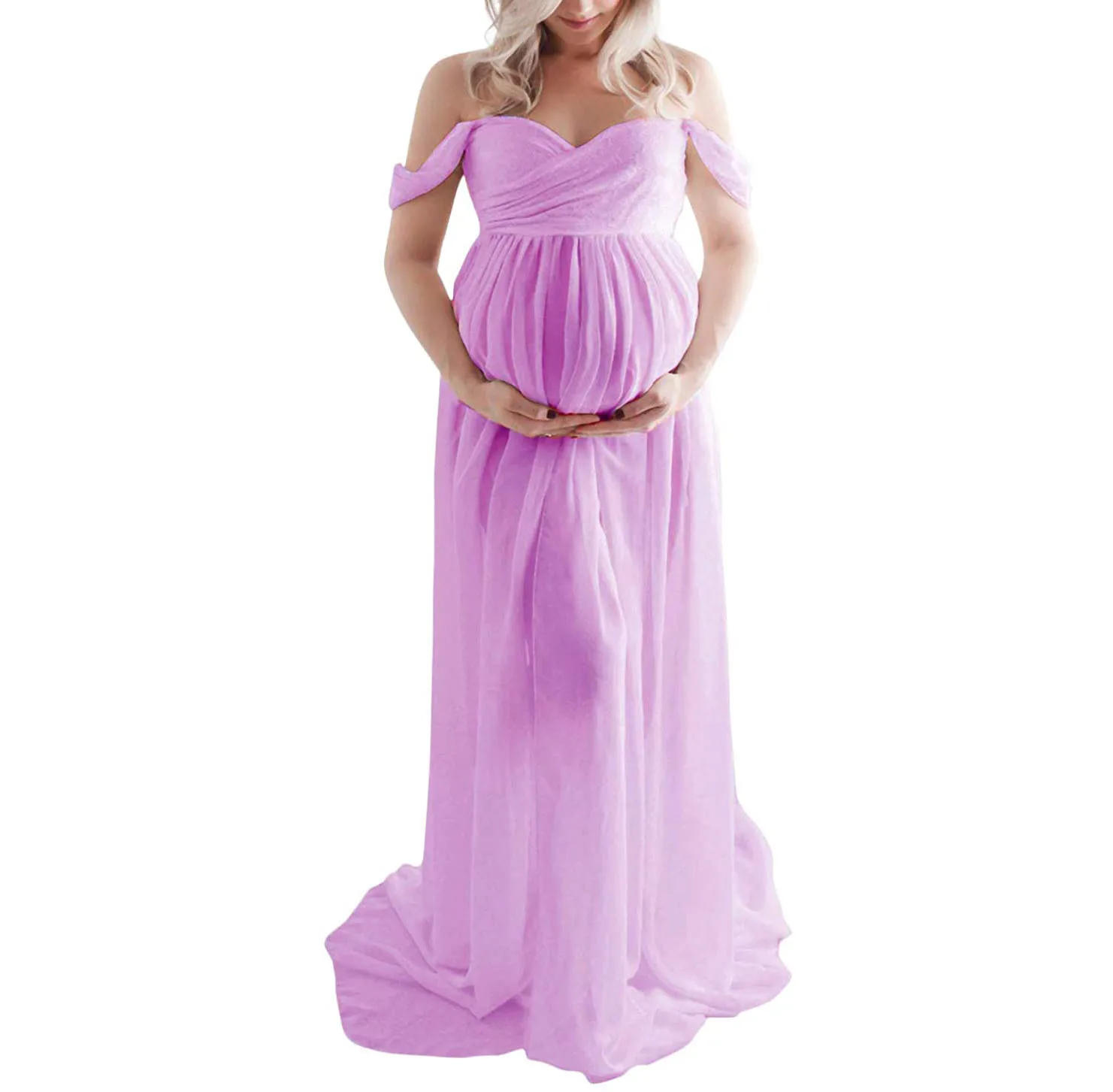 

Maternity Photo Dress Foreign Trade Maternity Photo Front Open Mop Dress Dress
