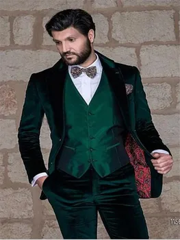 

New Classic Men’s Suit Smolking Noivo Terno Slim Fit Easculino Evening Suits For Men Grey Tweed Skinny Tuxedo Custom Groom Blaze