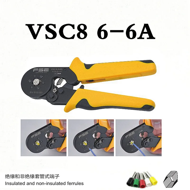 

6-6ASelf-Adjustable Crimping Plier + Crimping Terminals Sets AWG26-10 Wire Cable Tube Terminals Crimping Pliers Multi Hand Tools