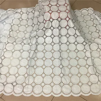 

African bazin riche fabric with brode Latest fashion embroidery bazin lace fabric with net lace 5 yards