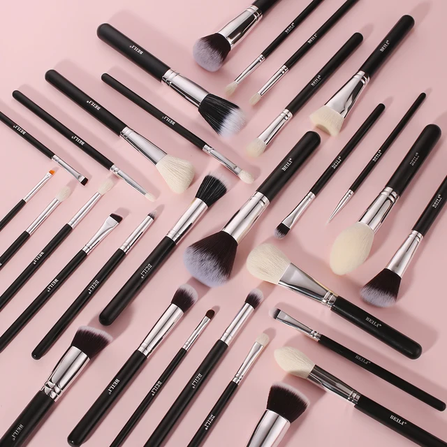 BEILI Black Makeup brushes set Professional Natural goat hair brushes Foundation Powder Contour Eyeshadow make up brushes 6