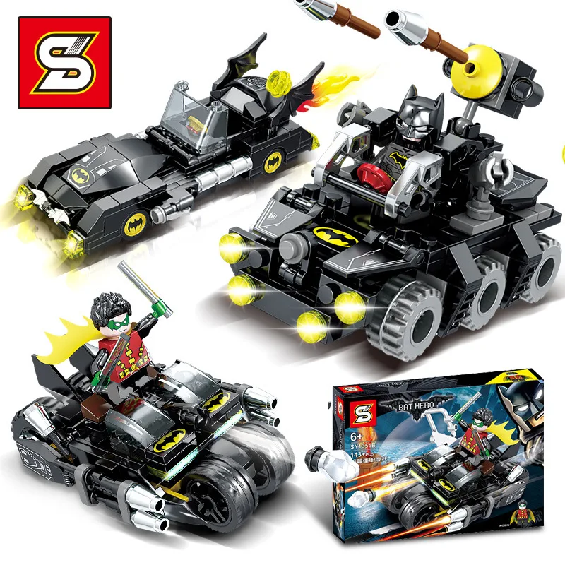 

Senbao 189pcs superhero Batman chariot bat armored car heavy armored building blocks brick educational toy gift Halloween JM314