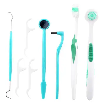 

8pcs /Set Oral Care Set Kit Dental Mirror Plaque Remove Tooth Stain Eraser Toothbrush Set Kit